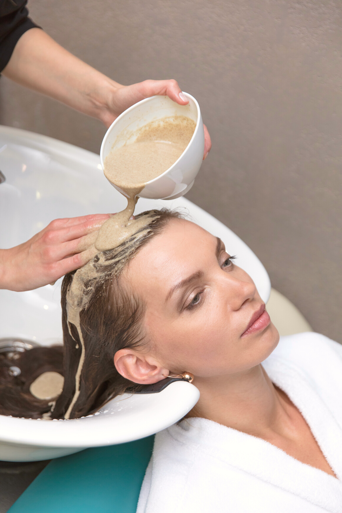 Top View of Woman Having Hair Treatment